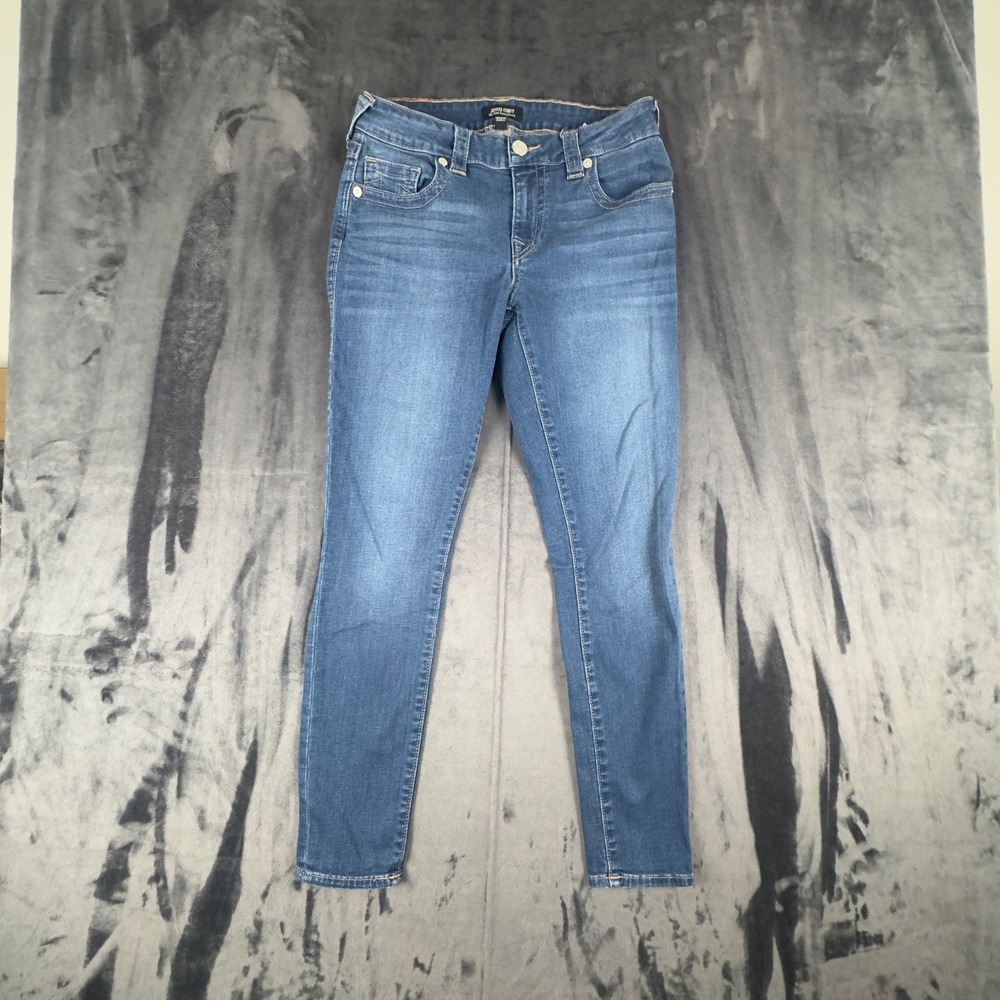 True Religion Jeans Womens 29 Blue Jennie Curvy Mid Rise Super Skinny Denim 4877